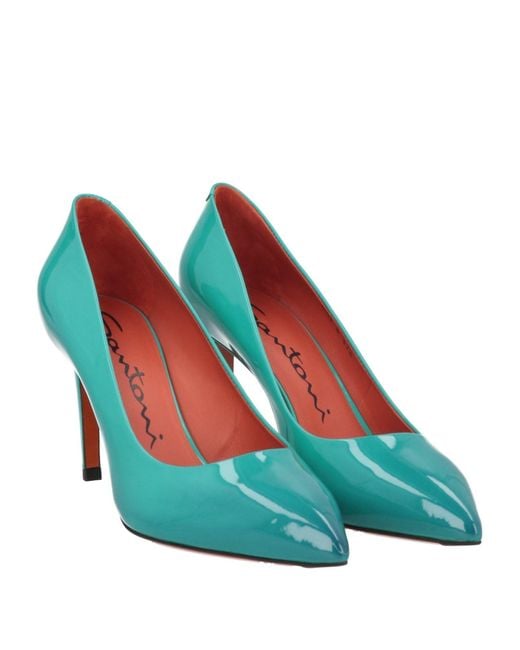Santoni Green Pumps Leather