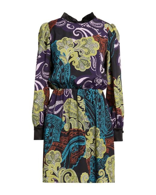 Hanita Blue Mini Dress Polyester, Elastane