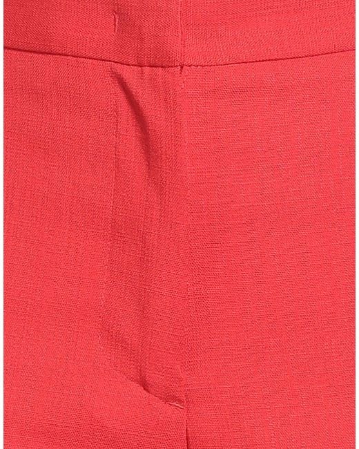 MSGM Red Pants Viscose, Polyester, Elastane