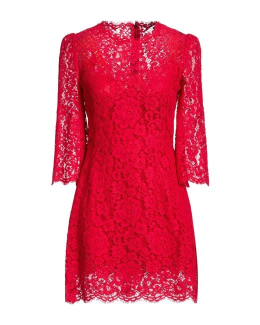Dolce & Gabbana Red Mini Dress Polyamide, Cotton, Viscose