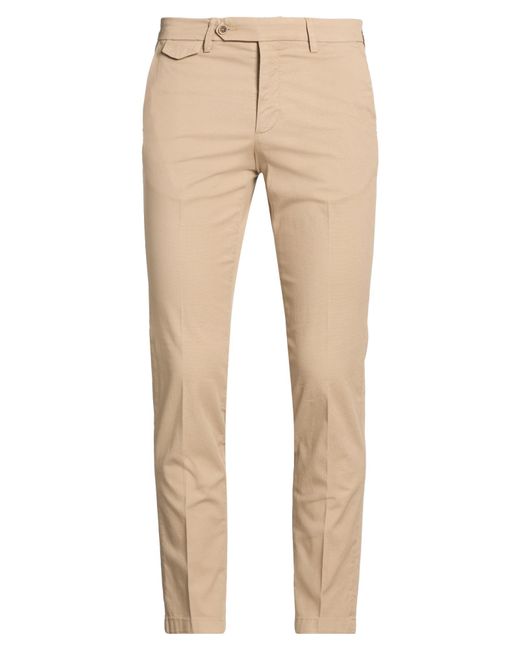 Paoloni Natural Camel Pants Cotton, Elastane for men