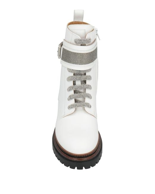 Eleventy White Ankle Boots