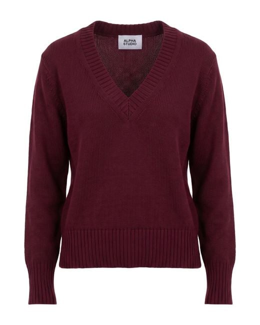 Alpha Studio Red Sweater Wool