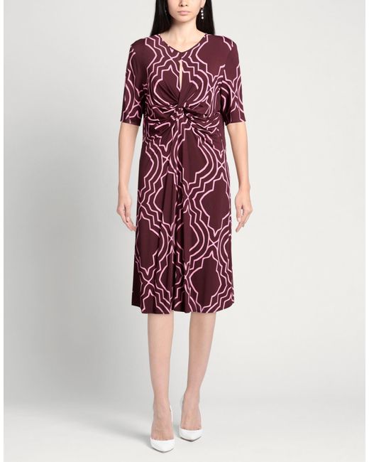 1 One Purple Midi Dress Viscose, Elastane
