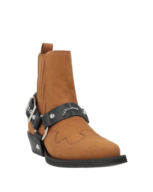 Ganni Brown Ankle Boots