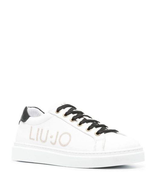 Liu Jo White Iris Sneakers mit Pailletten-Logo
