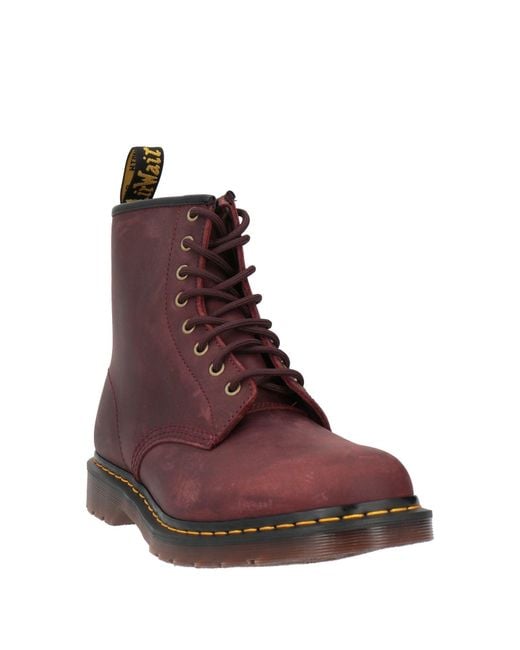 Dr. Martens Brown 1460 Crazy Horse Burgundy Ankle Boots Leather for men