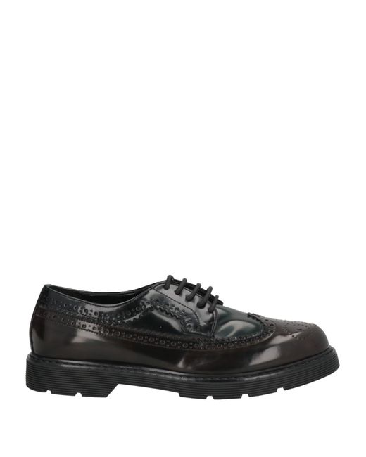 Divine Follie Black Dark Lace-Up Shoes Textile Fibers