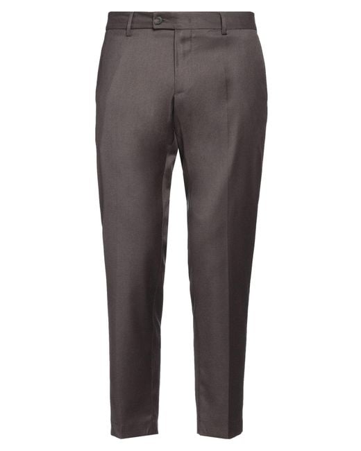 Messagerie Gray Pants Polyester, Viscose, Wool, Elastane for men
