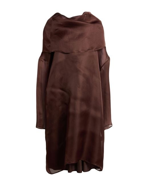 Gianluca Capannolo Brown Midi Dress Silk
