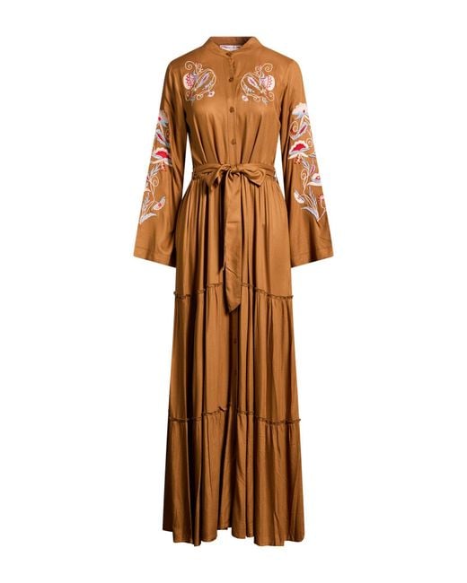 CONNOR & BLAKE Brown Tan Maxi Dress Viscose