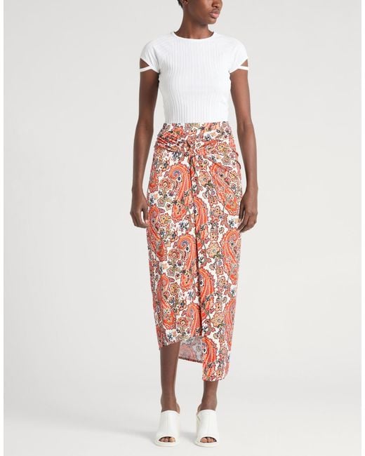 Rabanne White Midi Skirt Viscose, Elastane