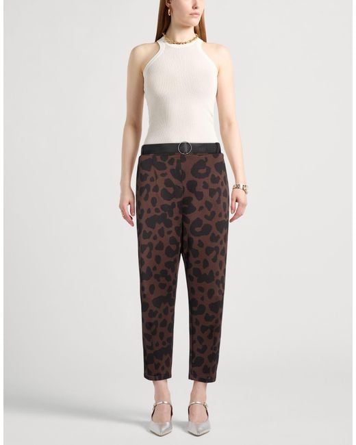 Imperial Brown Pants Viscose, Polyester, Elastane