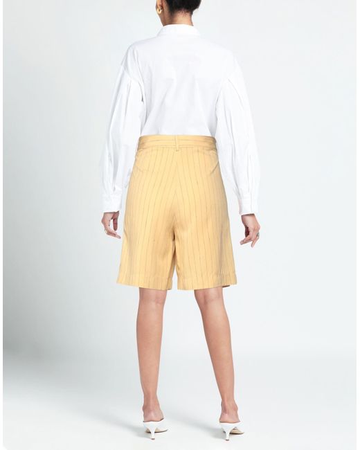 Liu Jo Yellow Shorts & Bermuda Shorts Viscose, Polyamide, Linen