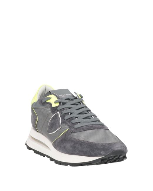Philippe Model White Sneakers Leather, Textile Fibers for men