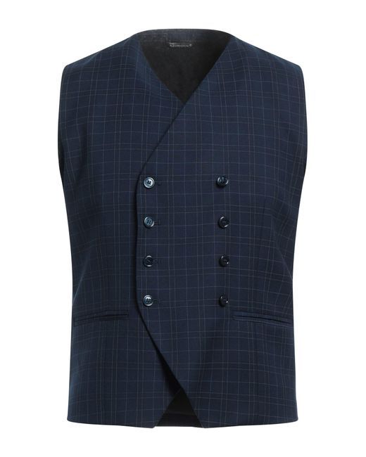 Grey Daniele Alessandrini Blue Tailored Vest for men