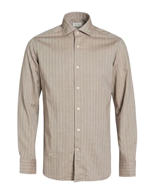 Tintoria Mattei 954 Gray Sand Shirt Cotton, Elastane for men