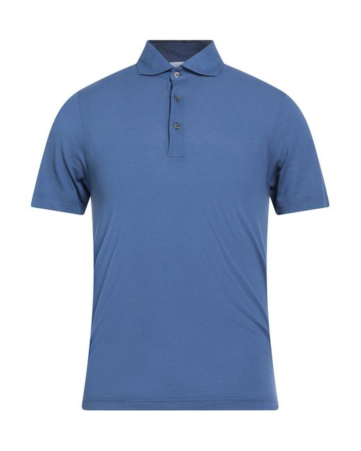 Gran Sasso Blue Slate Polo Shirt Cotton for men