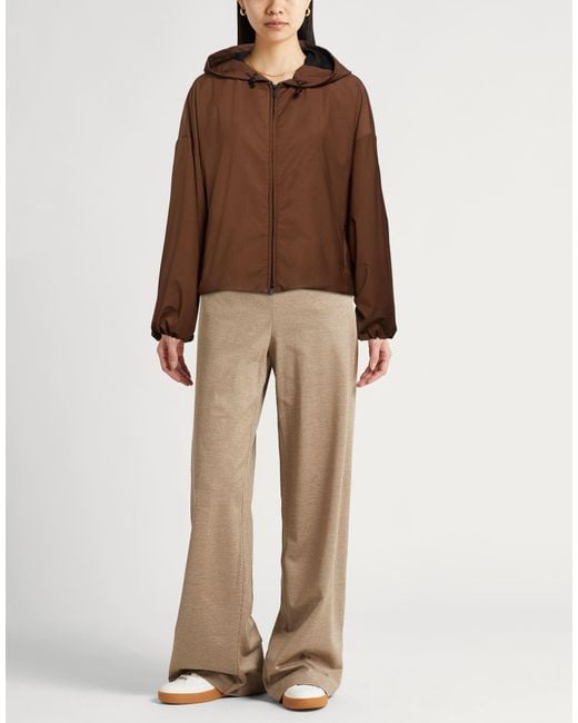 Hevò Brown Jacket Polyester, Wool, Elastane