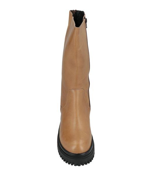 Emanuélle Vee Brown Camel Boot Leather