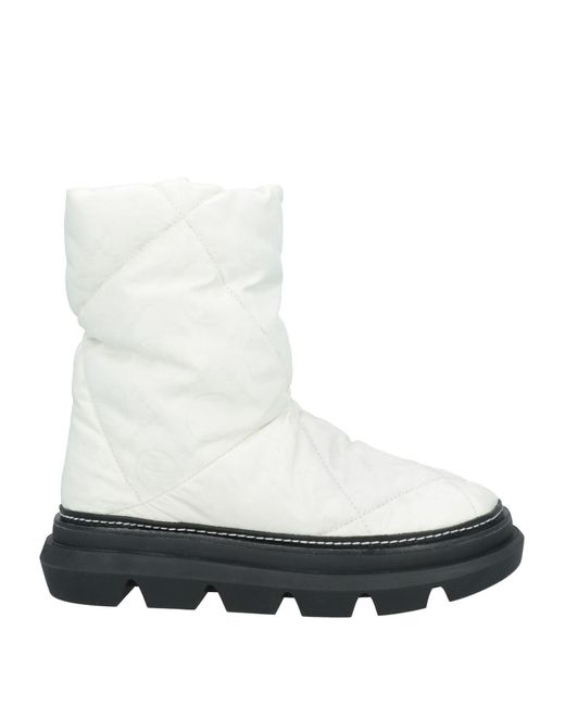 Tory Burch White Ankle Boots Textile Fibers