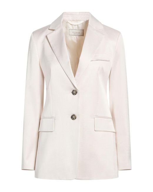 Peserico Natural Ivory Blazer Viscose, Cotton