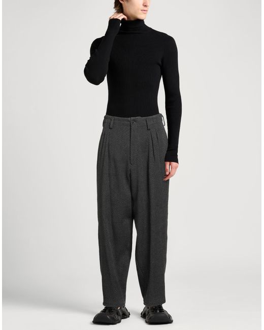 Yohji Yamamoto Black Pants Linen, Wool, Nylon, Cotton, Cupro for men