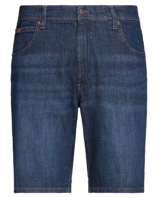 Wrangler Blue Denim Shorts Cotton, Polyester, Elastane for men