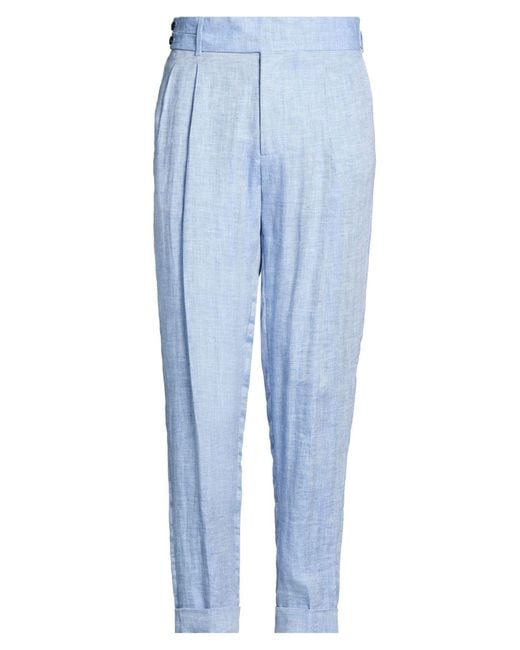 Luigi Bianchi Blue Sky Pants Linen for men