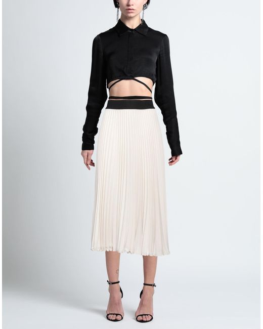 Shirtaporter White Midi Skirt Polyester