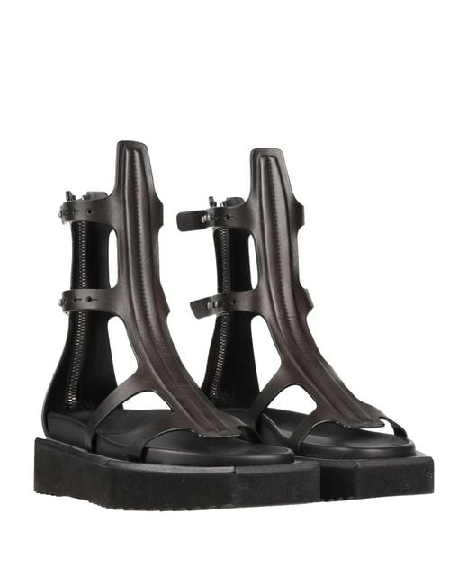 Rick Owens Black Sandals Leather