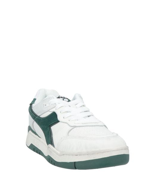 Diadora Green Sneakers Leather, Textile Fibers for men