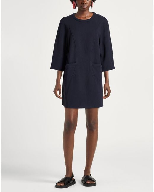 Ba&sh Blue Midnight Mini Dress Viscose, Wool