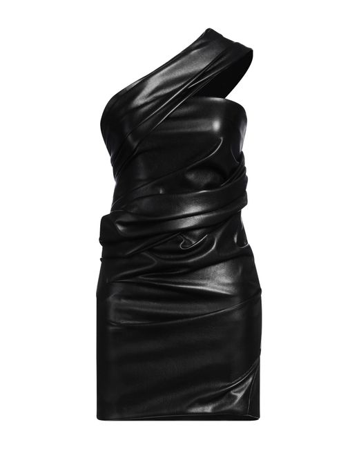 Philosophy Di Lorenzo Serafini Black Mini Dress Polyester, Polyurethane Resin