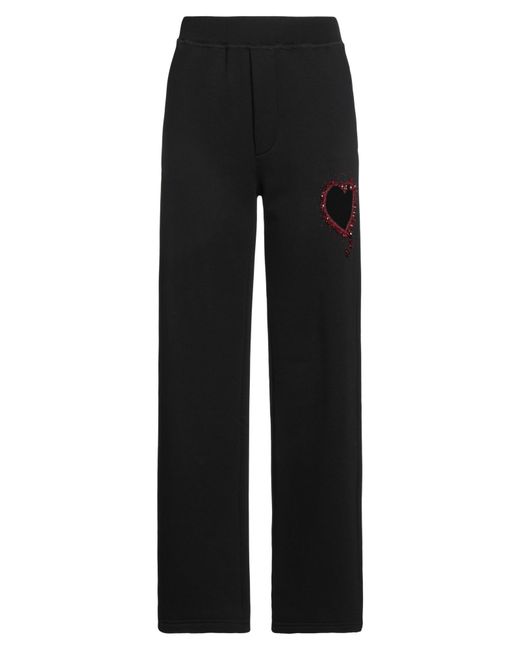 DSquared² Black Pants Cotton, Elastane, Glass