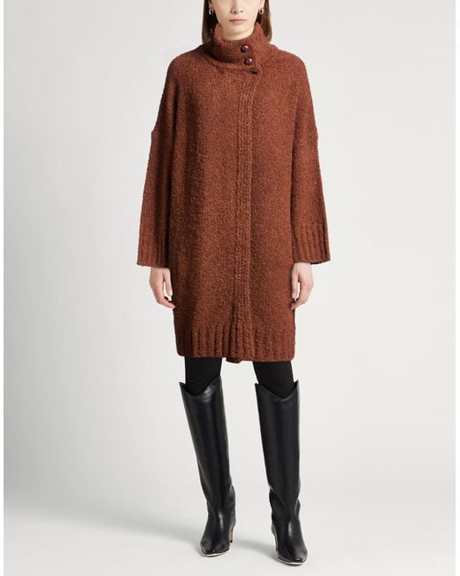 Liu Jo Brown Coat Acrylic, Wool, Alpaca Wool, Polyester
