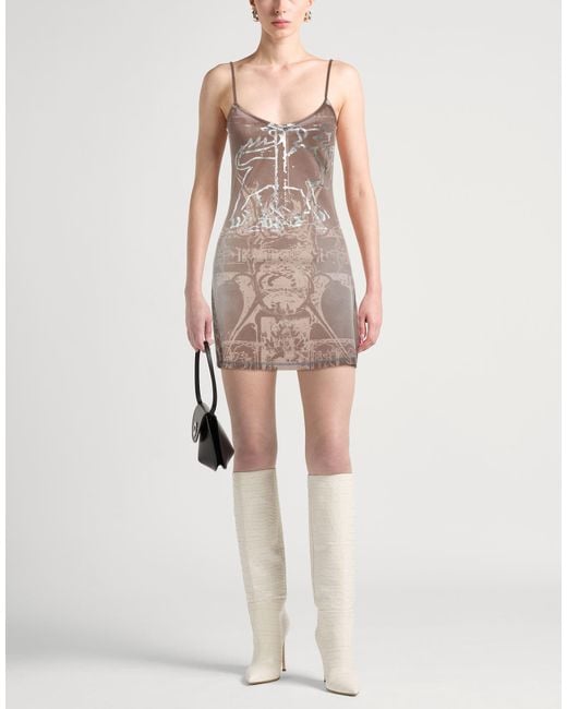 DIESEL Brown Mini Dress Cotton, Elastane