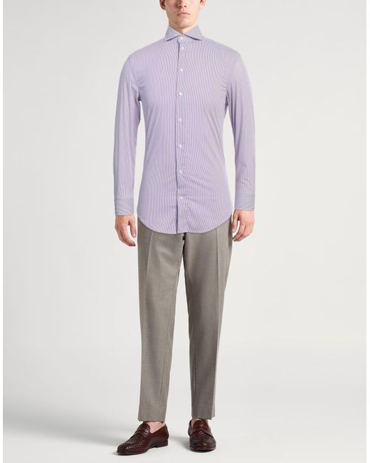 Emporio Armani Purple Shirt Cotton, Polyamide, Elastane for men