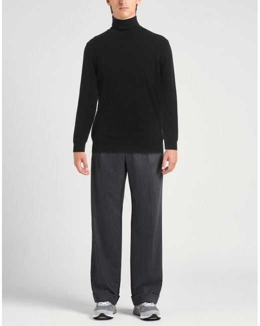Alpha Studio Black Turtleneck Cashmere for men
