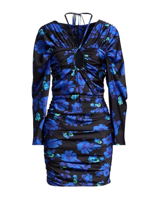 SIMONA CORSELLINI Blue Party Edition Mini Dress Polyester, Elastane