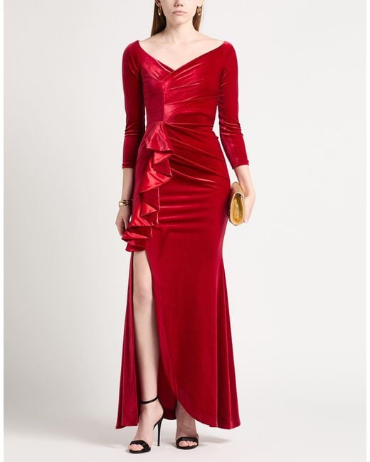 Camilla Red Maxi Dress Polyester, Elastane