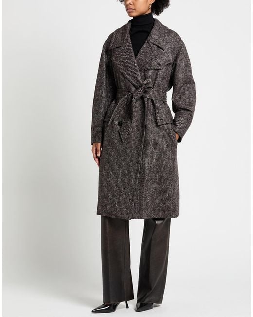 Moorer Gray Charcoal Coat Modal, Polyamide, Elastane