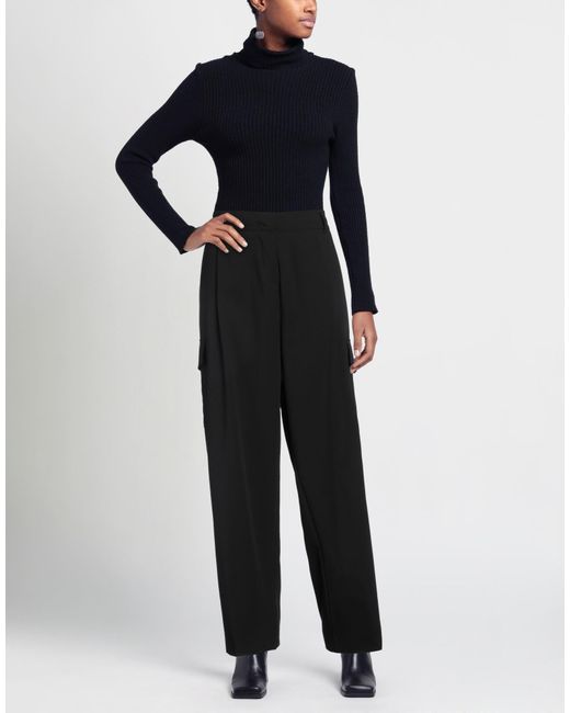 RUE DU BAC Black Pants Polyester, Viscose, Elastane