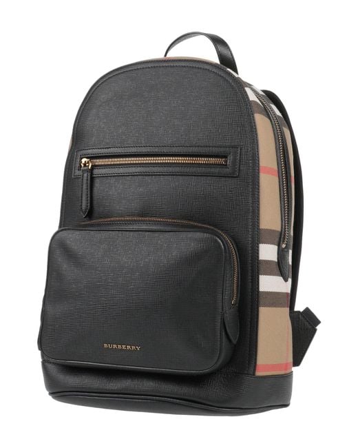 Burberry Black Backpack Cow Leather, Cotton