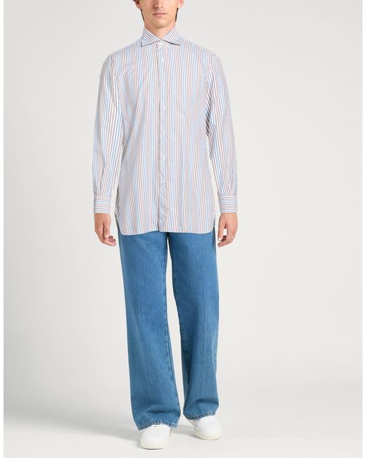 Isaia White Shirt Cotton for men