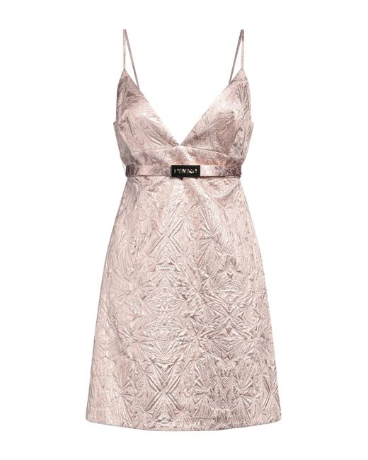 Pinko Pink Mini Dress Polyester, Metallic Fiber, Viscose, Polyamide