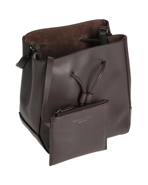 Brunello Cucinelli Gray Dark Cross-Body Bag Leather