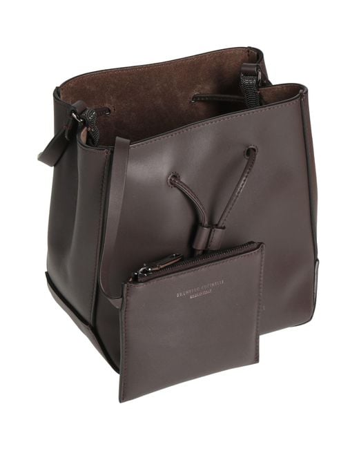 Brunello Cucinelli Gray Dark Cross-Body Bag Leather