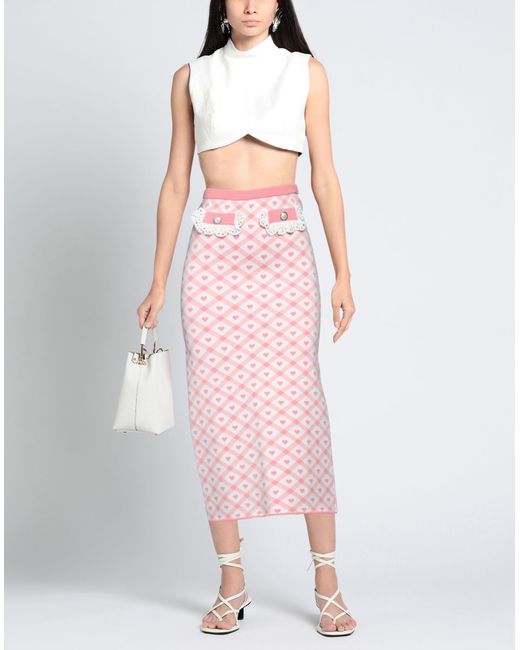 Alessandra Rich Pink Midi Skirt