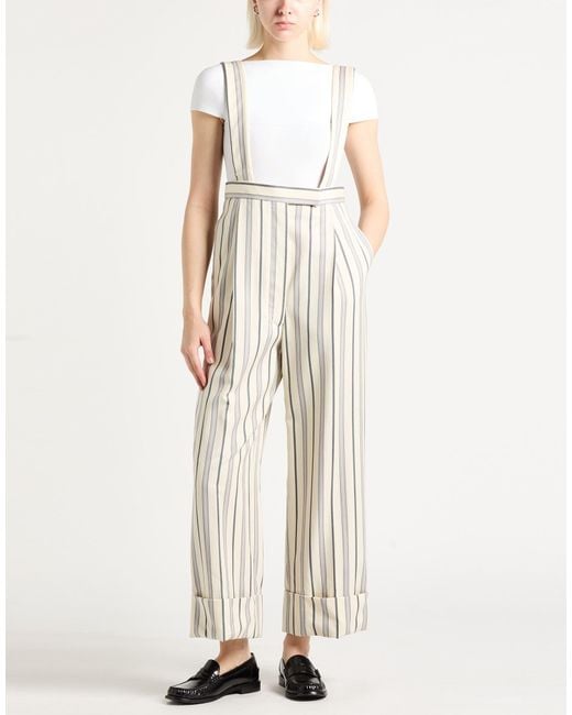 Thom Browne White Pants Wool, Cotton